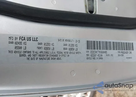 2019 Dodge Charger Police z USA, uszkodzony, nr VIN 2C3CDXKT7KH600485